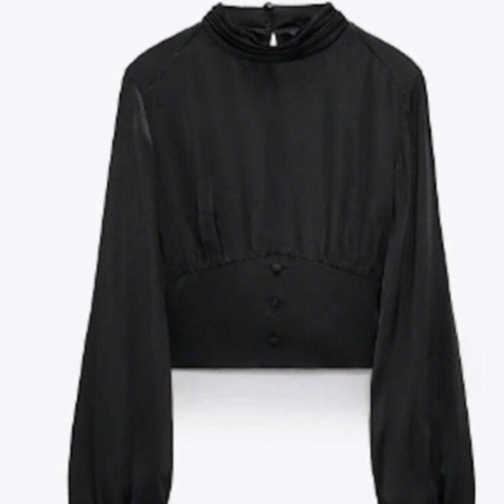 Zara Satin Effect Crop Top